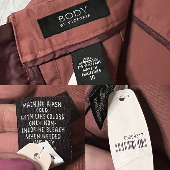 Body By Victoria's Secret Y2k Rosy Brown Zip Back Lace-Up Pencil Skirt Size 14 - Picture 13 of 13